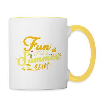 Free In Summer Motif with Fruits - Contrasting Mug - white/yellow - Right