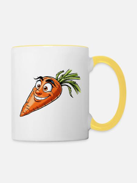 Karotte - Tasse zweifarbig - Weiß/Gelb