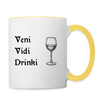 Veni vidi drinki - Contrasting Mug - white/yellow - Right
