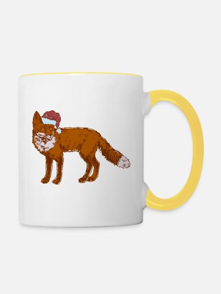 WEIHNACHTSFUCHS - Tasse zweifarbig - Weiß/Gelb