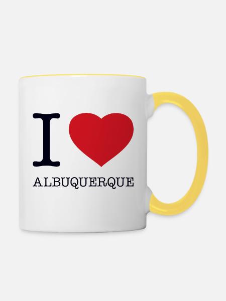 I love Albuquerque - Tasse zweifarbig - Weiß/Gelb
