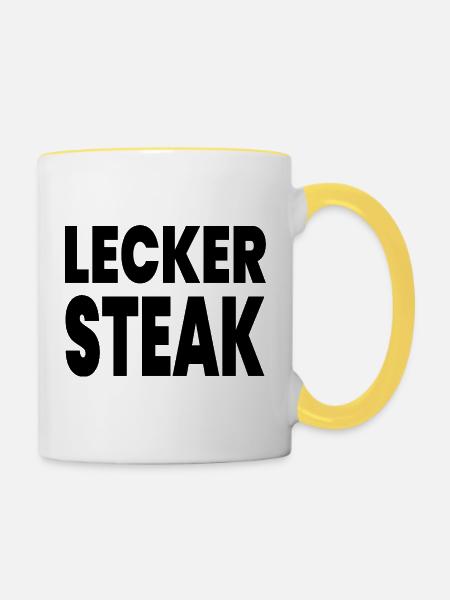 Steak - Tasse zweifarbig - Weiß/Gelb
