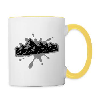 Mountains Blobs - Contrasting Mug - white/yellow - Right