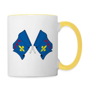 Drapeaux croisés de Provence - Mug contrasté - blanc/jaune - Droite