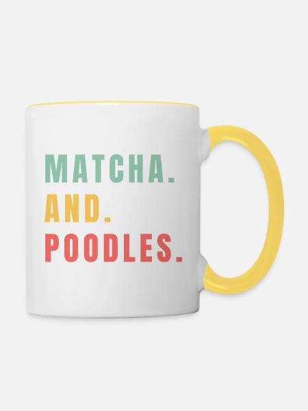MATCHA UND PUDEL - Tasse zweifarbig - Weiß/Gelb