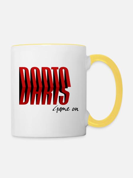 DARTS Game on - Tasse zweifarbig - Weiß/Gelb