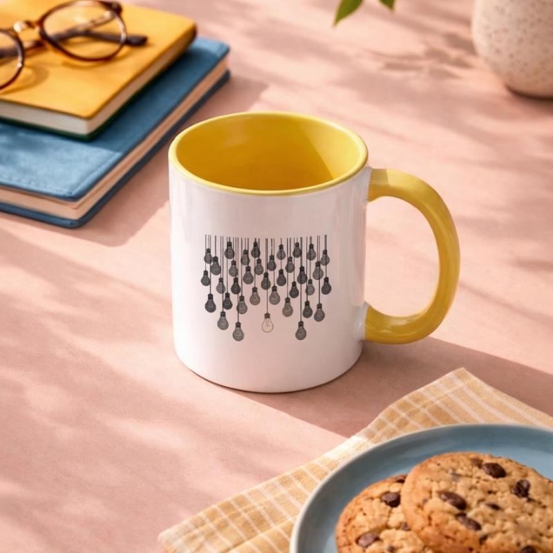 Graues Glühbirnen-Array mit einzigartiger Helligkeit Tasse zweifarbig