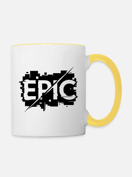 Epic - Krass gut - witzige Übertreibung - Tasse zweifarbig - Weiß/Gelb