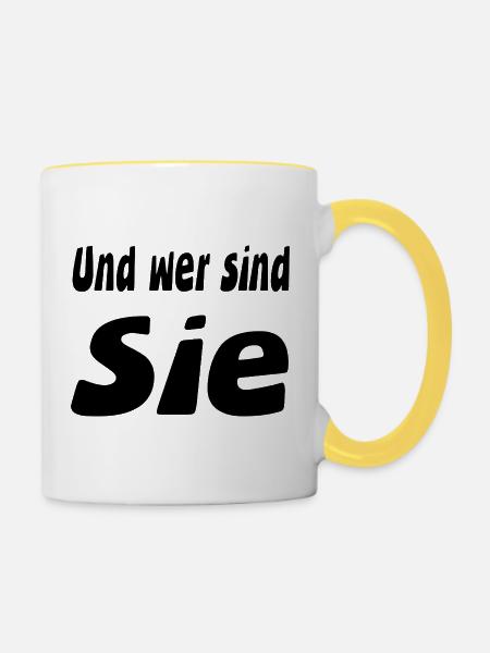 Sie - Tasse zweifarbig - Weiß/Gelb