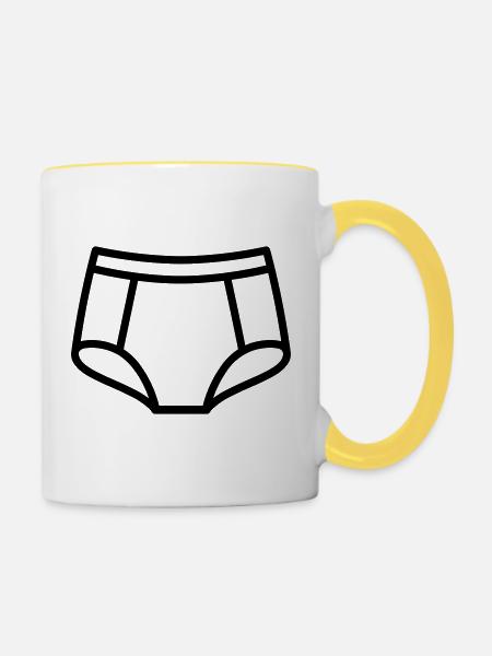 Boxershorts - Tasse zweifarbig - Weiß/Gelb
