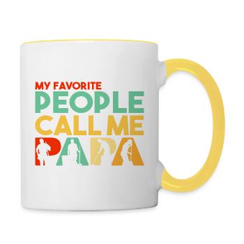 My Favorite People Call Me Papa Janitor - Contrasting Mug - white/yellow - Right