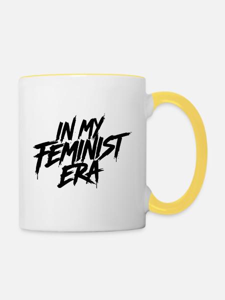 In my Feminist Era black - Tasse zweifarbig - Weiß/Gelb
