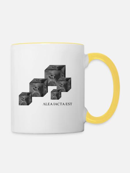 Cubes - Tasse zweifarbig - Weiß/Gelb