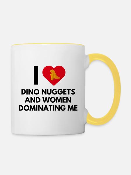 ICH LIEBE DINO NUGGETS - Tasse zweifarbig - Weiß/Gelb