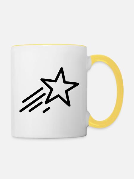 Sternschnuppe - Tasse zweifarbig - Weiß/Gelb