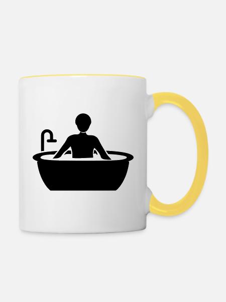 Baden Badewanne - Tasse zweifarbig - Weiß/Gelb