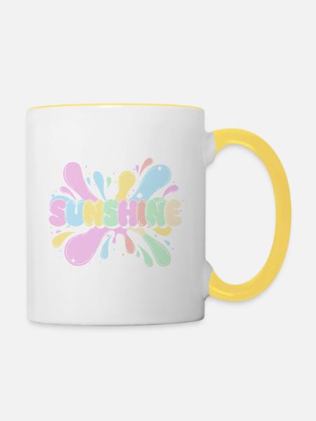 Sunshine Splash - Tasse zweifarbig - Weiß/Gelb