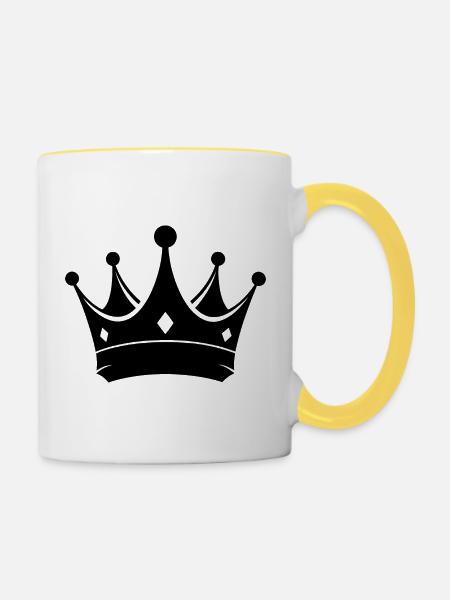Königskrone - Tasse zweifarbig - Weiß/Gelb