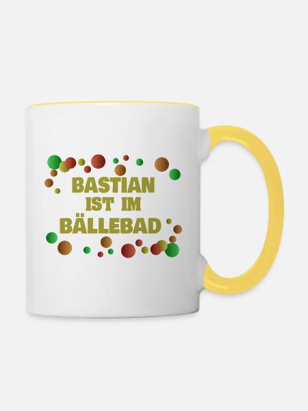 Geschenk für Ba - Tasse zweifarbig - Weiß/Gelb