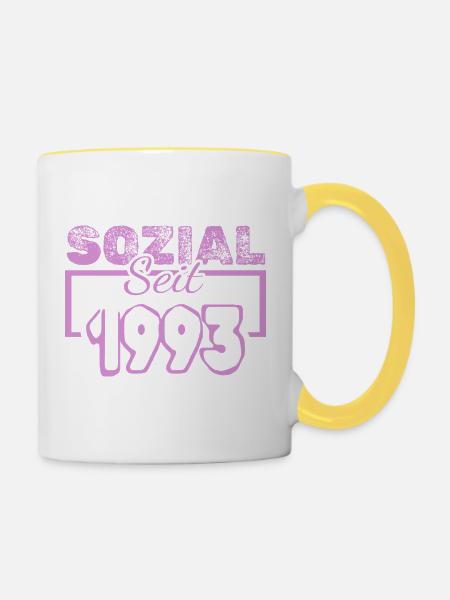 1993 - Tasse zweifarbig - Weiß/Gelb