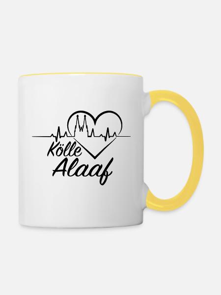 Kölle Alaaf - Tasse zweifarbig - Weiß/Gelb