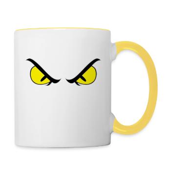 Evil eyes - Contrasting Mug - white/yellow - Right