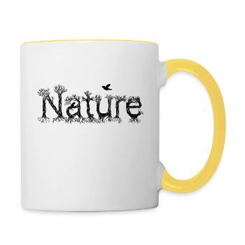 Tree group "Nature" in black - Contrasting Mug - white/yellow - Right