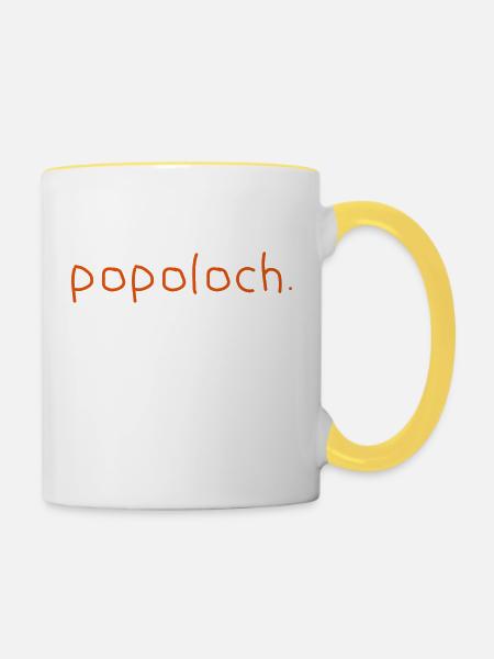 Poploch - Tasse zweifarbig - Weiß/Gelb
