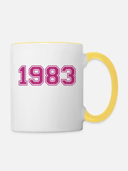 1983 - Tasse zweifarbig - Weiß/Gelb