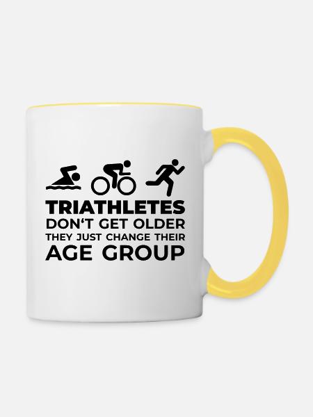 Triathletes - Age Group - Tasse zweifarbig - Weiß/Gelb