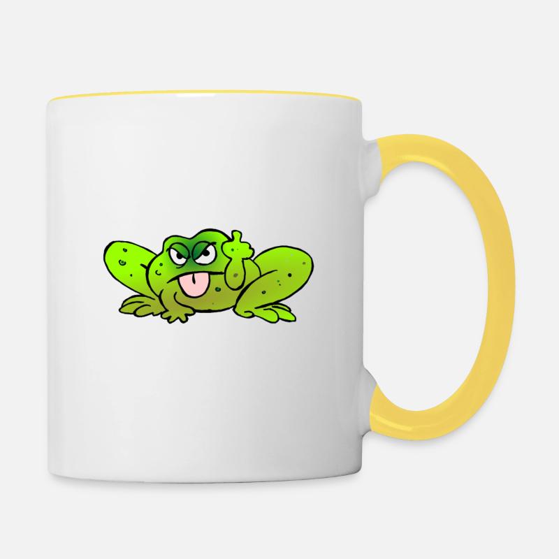 Toad pulls the tongue - Contrasting Mug - white/yellow