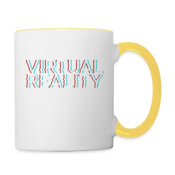 virtual reality Viruell Computerspiel Gamer 3D - Tasse zweifarbig - Weiß/Gelb - Rechts