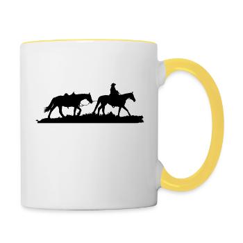 Motif Western rider - Contrasting Mug - white/yellow - Right