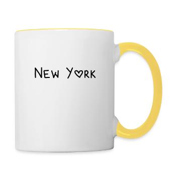 New York - Tasse zweifarbig - Weiß/Gelb - Rechts