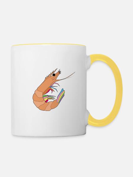 Garnele - Tasse zweifarbig - Weiß/Gelb
