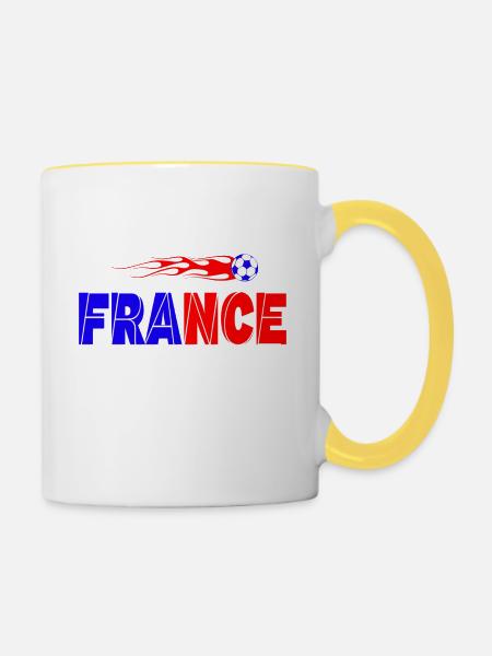 france - Tasse zweifarbig - Weiß/Gelb