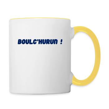 Bretagne - Boulc'hurun ! - Mug contrasté - blanc/jaune - Droite