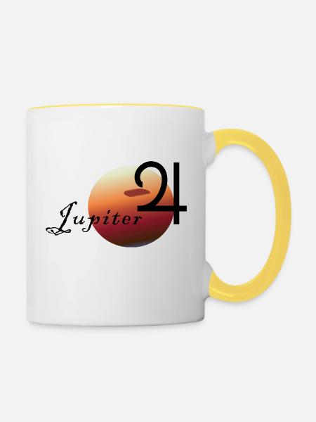 Jupiter - Tasse zweifarbig - Weiß/Gelb