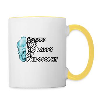 Papa der Philosophie - Tasse zweifarbig - Weiß/Gelb - Rechts