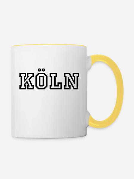 Köln - Tasse zweifarbig - Weiß/Gelb