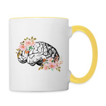 beautiful mind - Tasse zweifarbig - Weiß/Gelb - Rechts