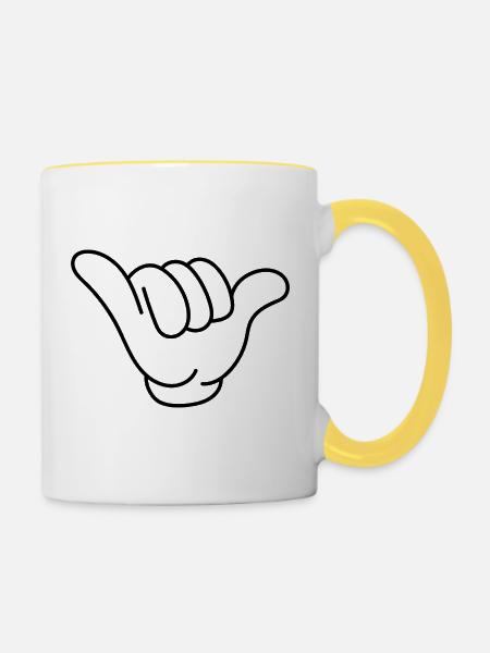 Yeah! - Tasse zweifarbig - Weiß/Gelb