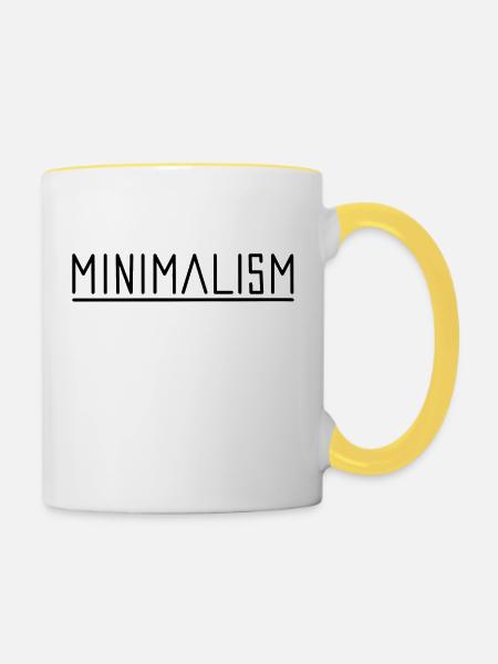 Minimalismus - Tasse zweifarbig - Weiß/Gelb