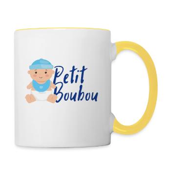 Petit Boubou - Mug contrasté - blanc/jaune - Droite