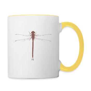 Libelle Odonata Cottagecore Goblincore - Tasse zweifarbig - Weiß/Gelb - Rechts