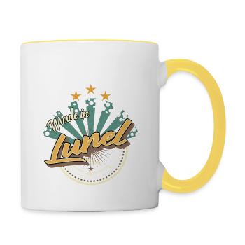 Made in Lunel - Mug contrasté - blanc/jaune - Droite