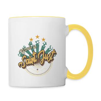Made in Saint Just - Mug contrasté - blanc/jaune - Droite