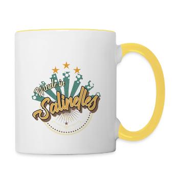 Made in Salinelles - Mug contrasté - blanc/jaune - Droite