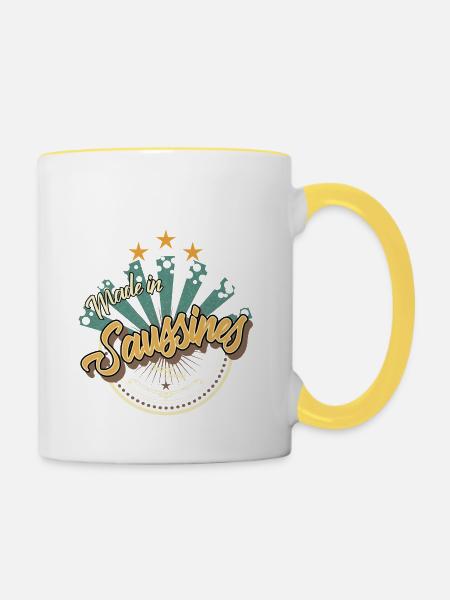 Made in Saussines - Mug contrasté - blanc/jaune