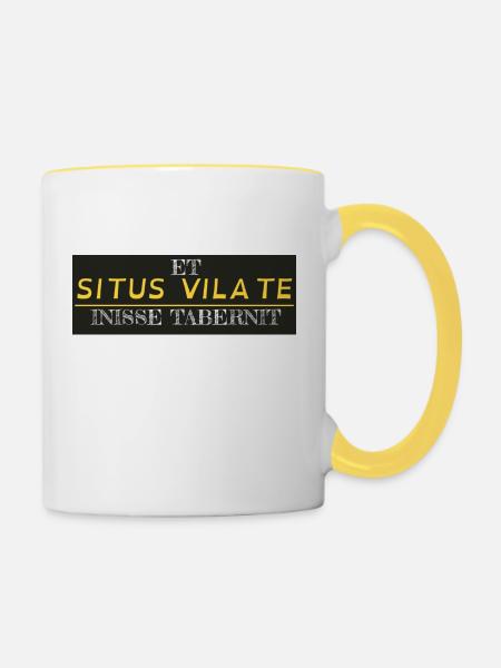 Sieht aus wie Latein, ist es aber nicht.EXKLUSIVE - Tasse zweifarbig - Weiß/Gelb